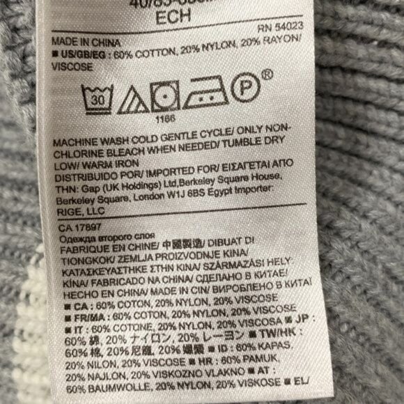 Banana Republic XS Gray Striped Sweater Ruffle Shoulder Knit Pullover Casual - Picture 7 of 10